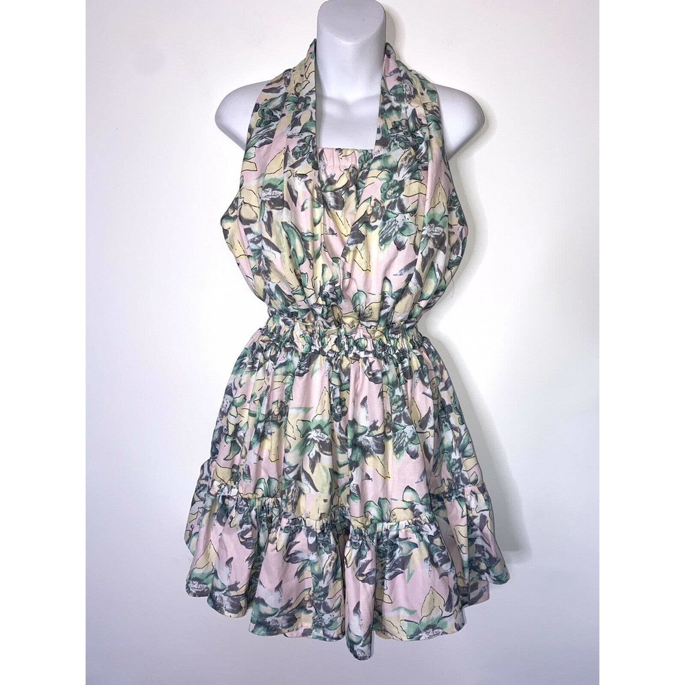Boutique Halter Dress Women Size Small Floral Ruffle Summer NWT *